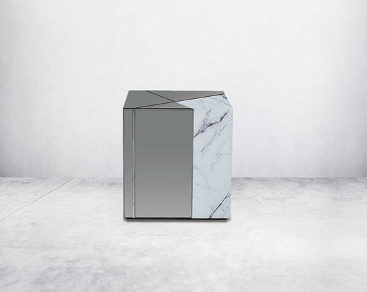 This end table stands as a piece of modern art with functionality