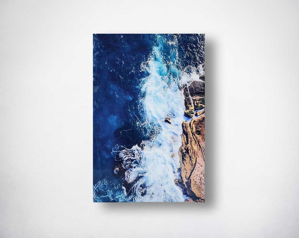 Tempered glass art with gold foil.