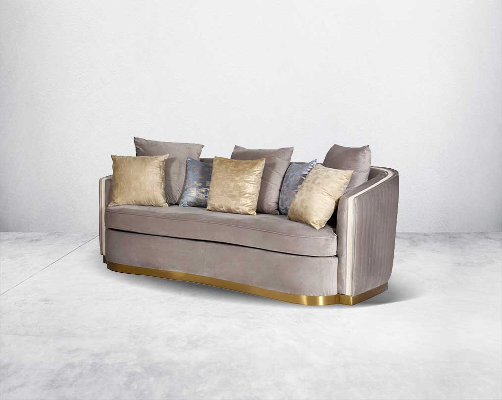 This 3 sofa set is an elegant statement piece with clean lines softened by subtle curves. Vertical channel quilting is an outstanding design detail on this sofa.