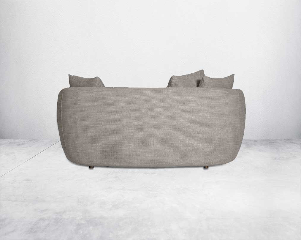 his 2 luxurious sofa set with a contemporary feel, it glams up with an extremely attractive look Upholstered in high-quality fabric, this modern sofa sits upon a gold-plated stainless steel metal base back view