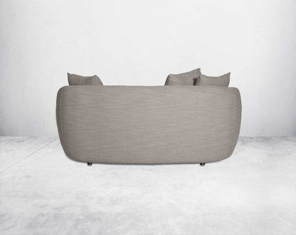 his 2 luxurious sofa set with a contemporary feel, it glams up with an extremely attractive look Upholstered in high-quality fabric, this modern sofa sits upon a gold-plated stainless steel metal base back view