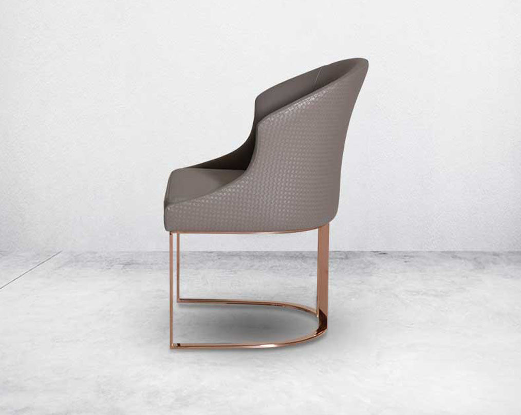 Kyle Leatherette Rose Gold Dining chair