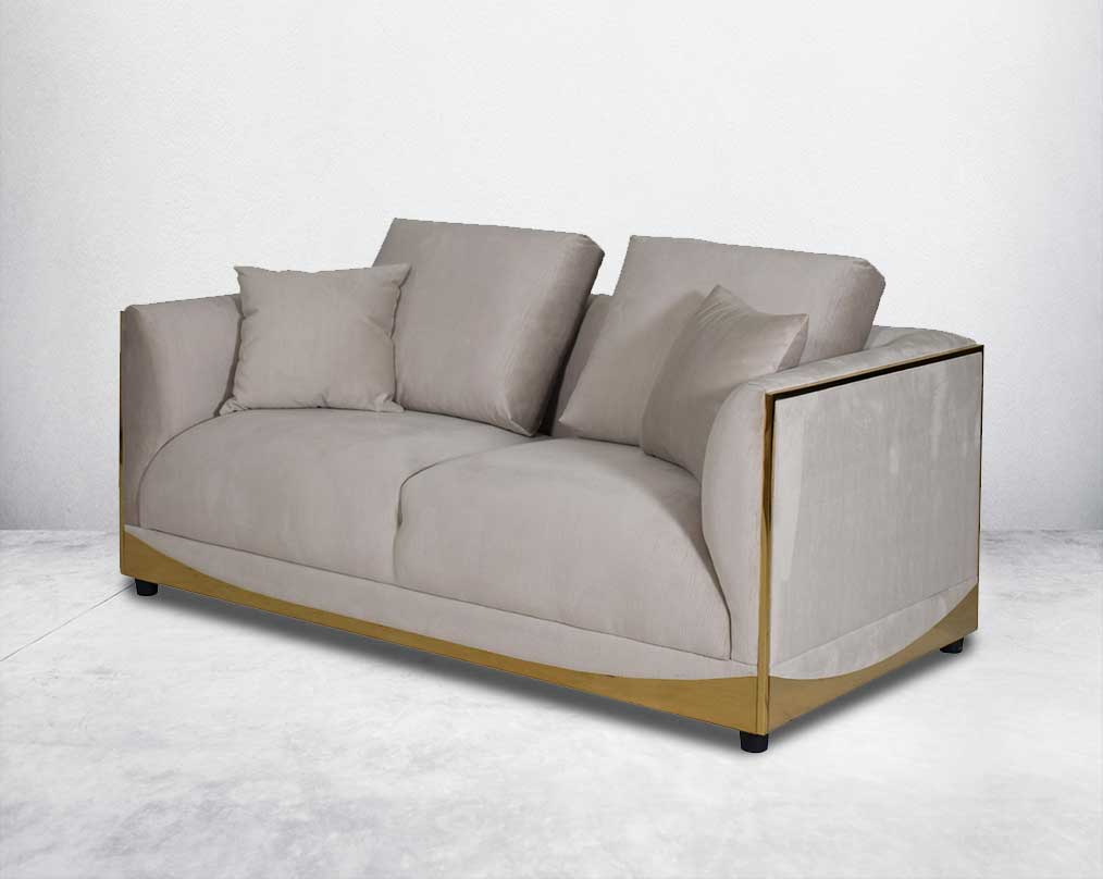 This 2 sofa set is an elegant statement piece with clean lines softened by subtle curves.