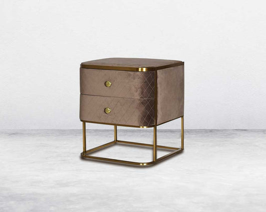 bedside table comes with 2 drawers, matt gold base
