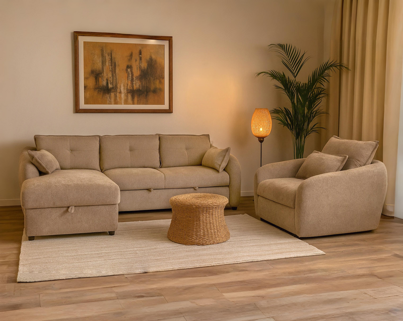 Camilo Fabric Sectional Sofa Cum Bed