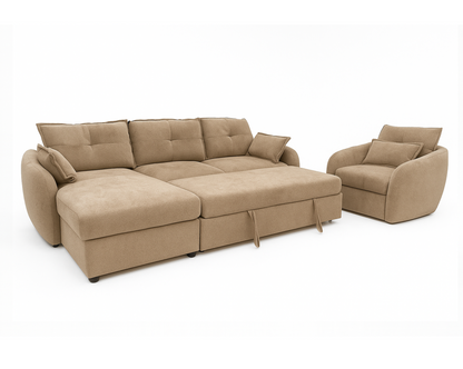 Camilo Fabric Sectional Sofa Cum Bed