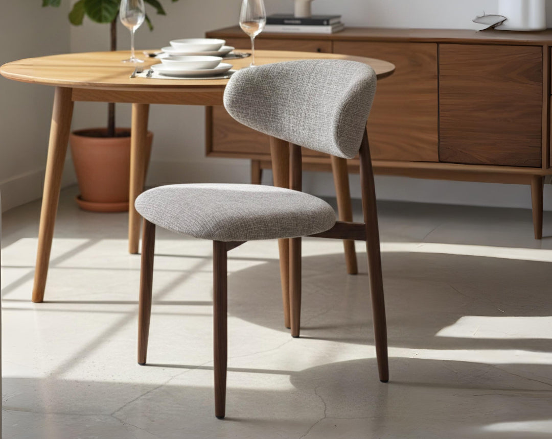 Dining table with chairs in a well-lit room