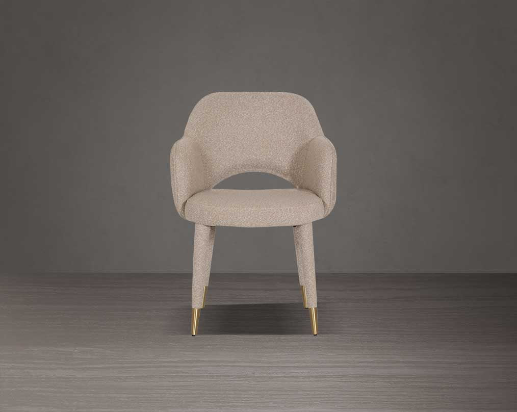 Aria Fabric Gold Dining Chair - 2