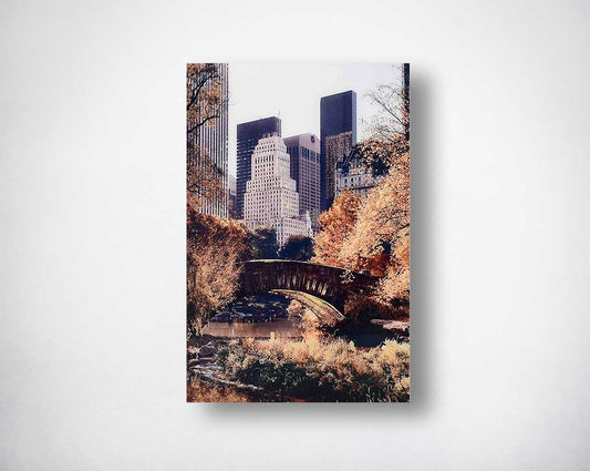 Tempered glass art with gold foil.