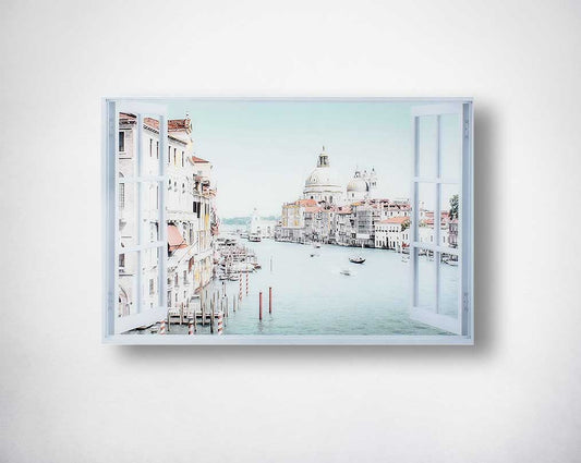 Tempered glass art with gold foil.