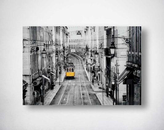 Tempered glass art with gold foil.