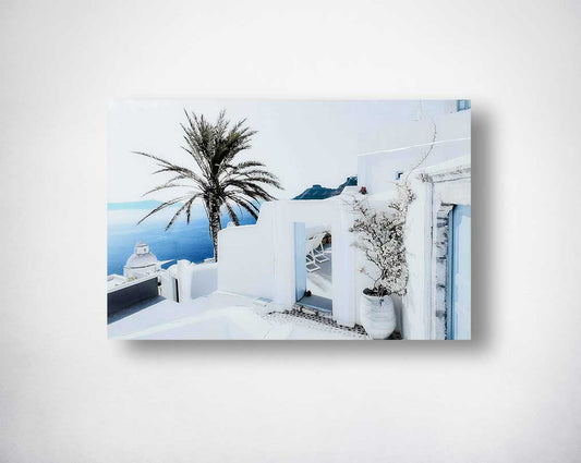 Tempered glass art with gold foil.