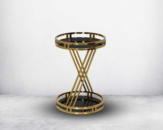 The side table adds the perfect touch of glam to your living space.