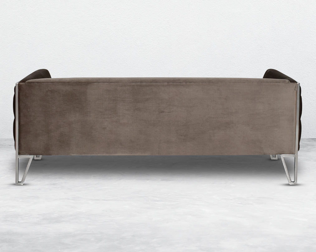 This 3 seater sofa set is the perfect addition to any living space looking to add a modern classic feel. Crafted beautifully with high polished stainless steel geometric legs and upholstered in luxurious velvet