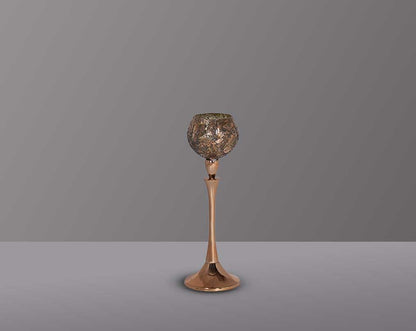 Platinum gold mosaic aluminum goblet t-lite holder - small