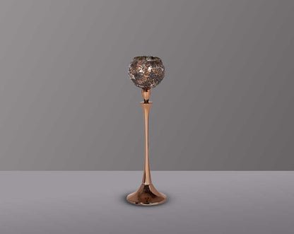 Platinum gold mosaic aluminum goblet t-lite holder - medium