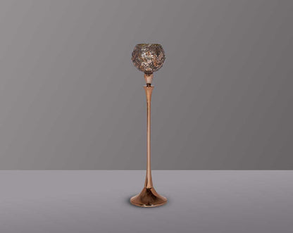 Platinum gold mosaic aluminum goblet t-lite holder - large