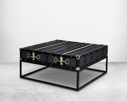 This coffee table inspired by the vintage trunk design motif makes a true focal point in any in modern, contemporary or eclectic decor