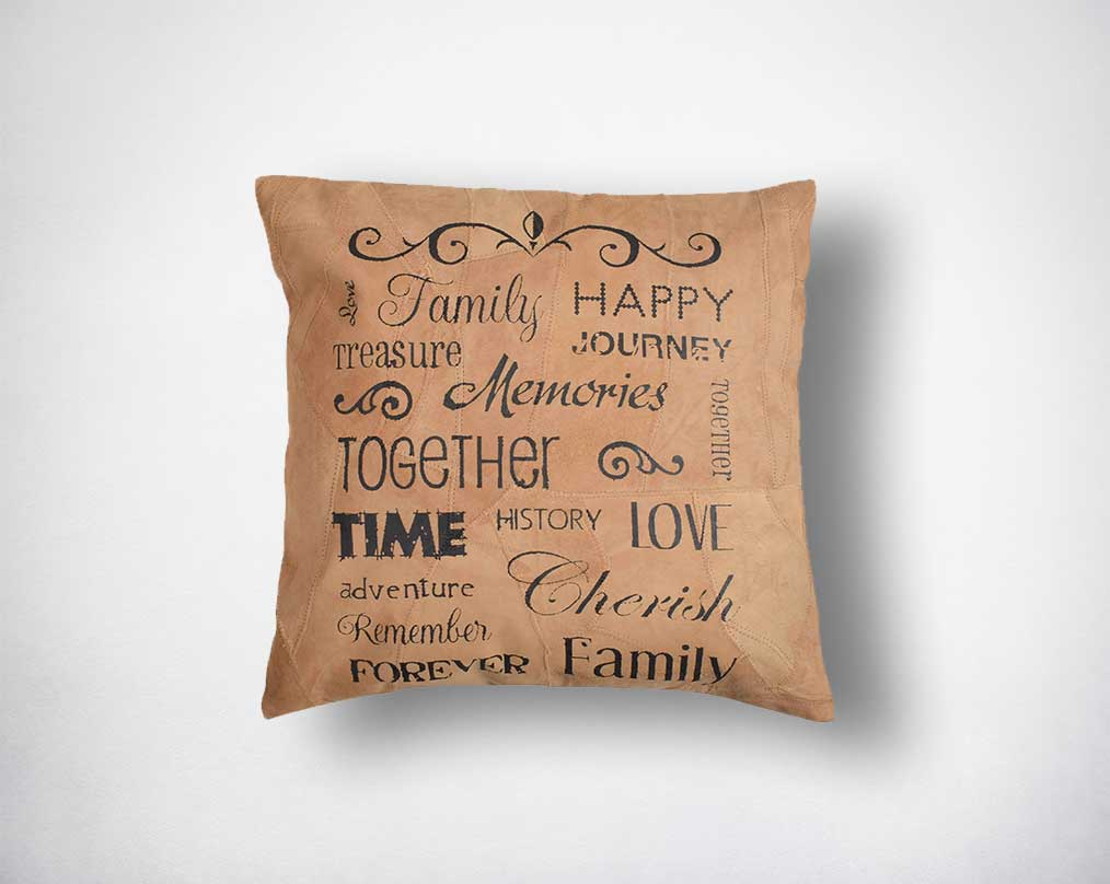 Printed Suede leather cushion in contemporary & trendy design.