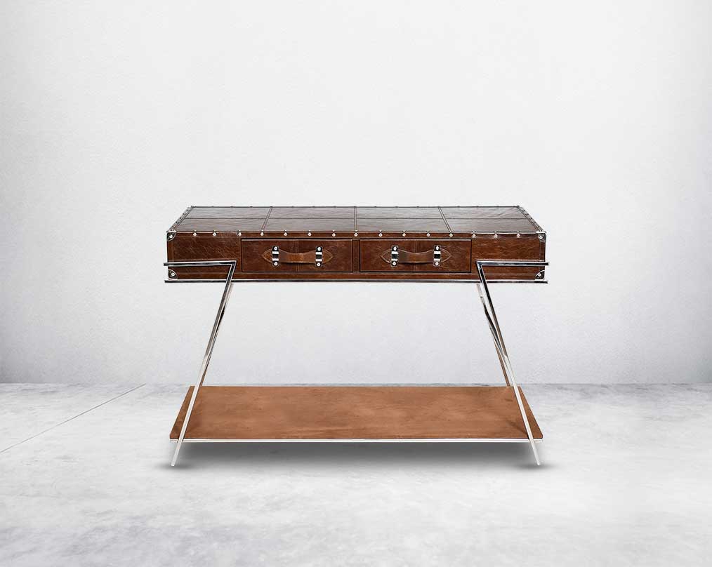  Luxury Console Table with two drawer with front view 