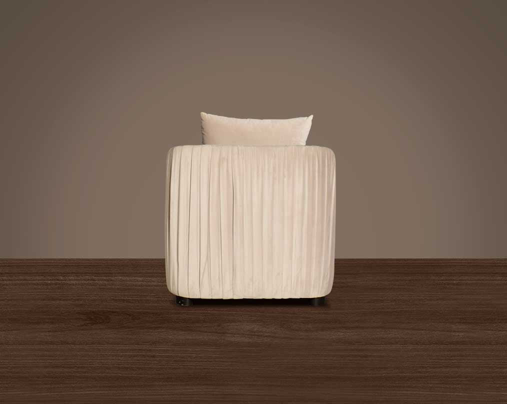 This 1 sofa back with is a sensory experience of luxurious relaxation and esoteric design The wooden base varnished in dark brown legs accentuates the décor with subtle elements.