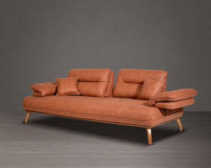 3 seater sofa upholstered in fabric in modern classic design with 2 cushions