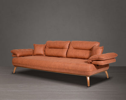 3 seater sofa upholstered in fabric in modern classic design with 2 cushions