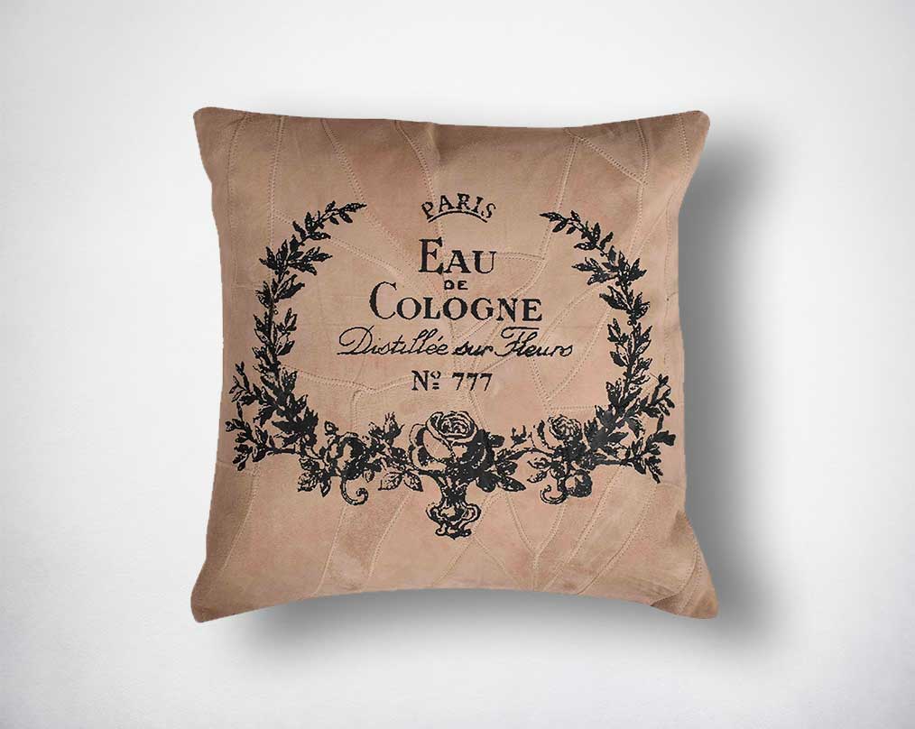 Printed Suede leather cushion in contemporary & trendy design.