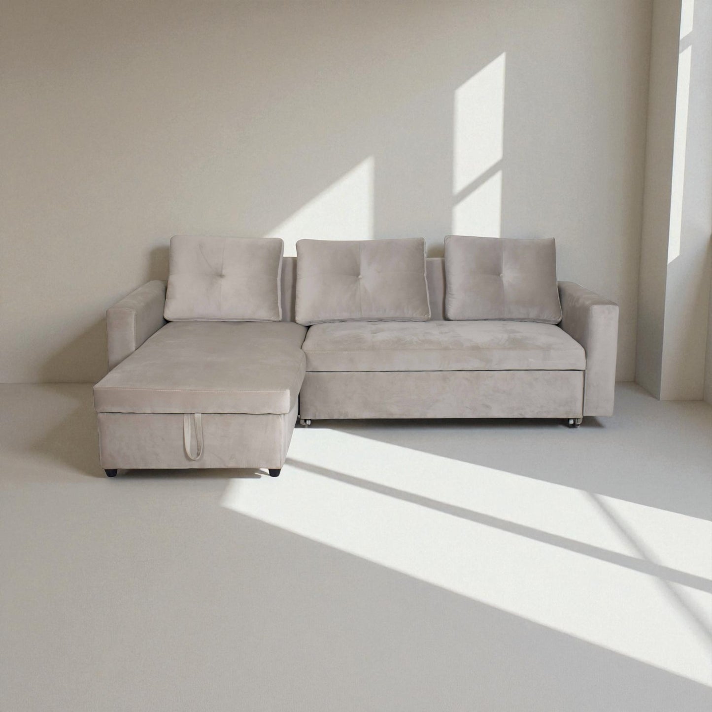 Eladio Fabric Sectional Sofa Cum Bed