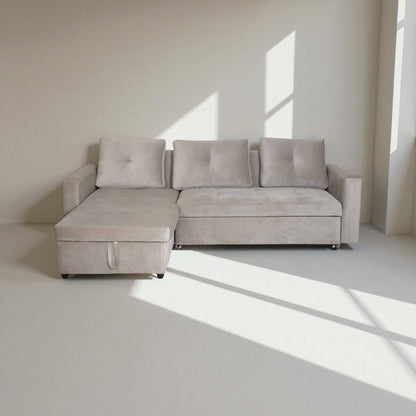 Eladio Fabric Sectional Sofa Cum Bed