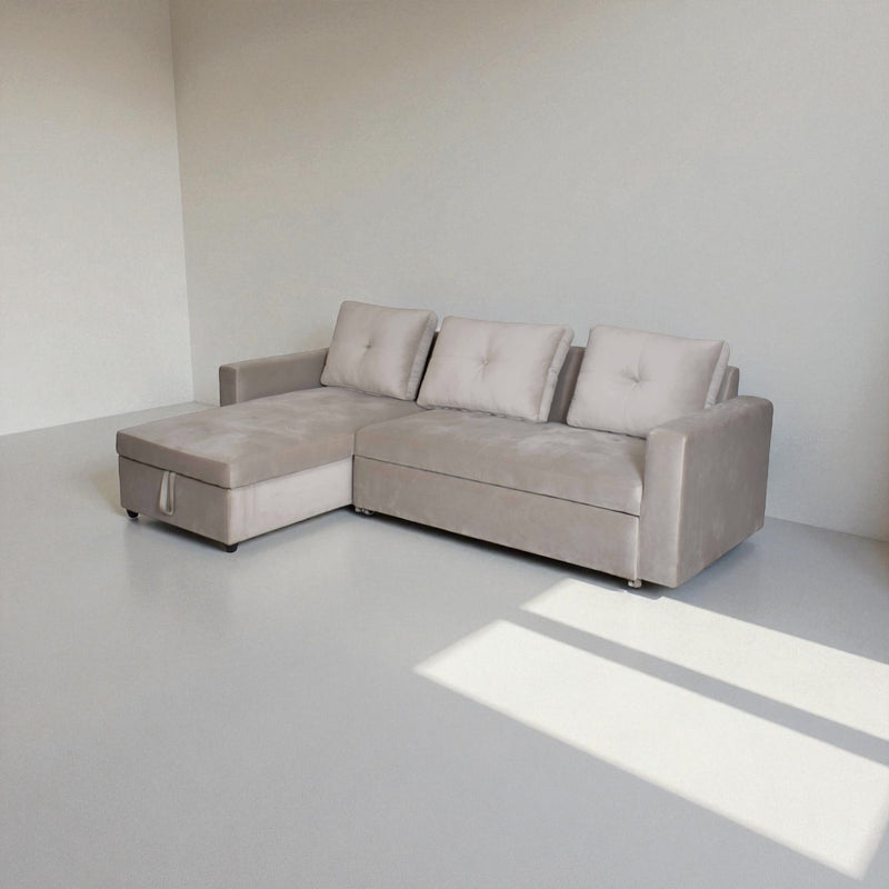 Eladio Fabric Sectional Sofa Cum Bed