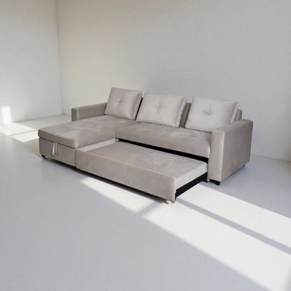 Eladio Fabric Sectional Sofa Cum Bed