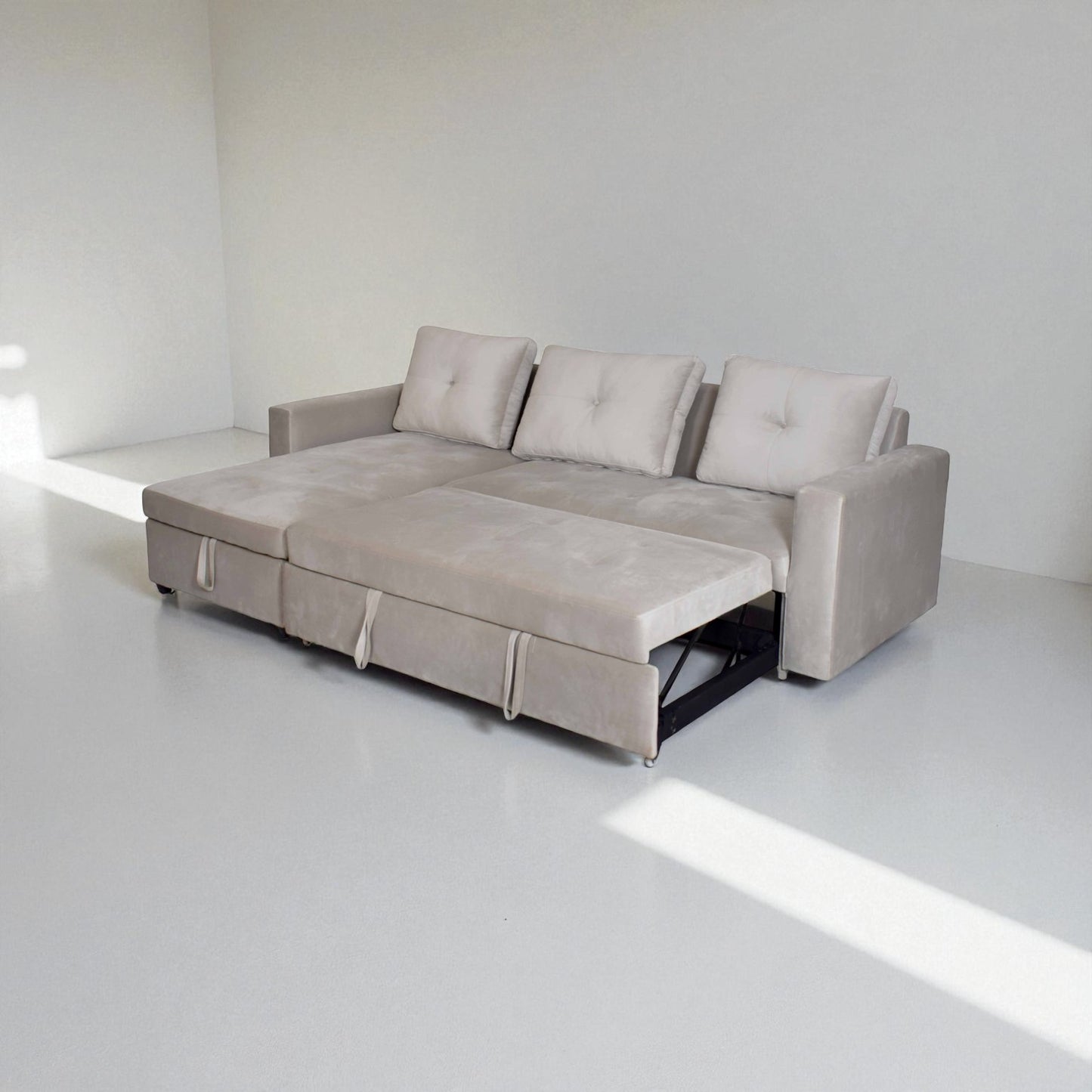 Eladio Fabric Sectional Sofa Cum Bed