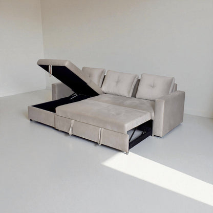 Eladio Fabric Sectional Sofa Cum Bed