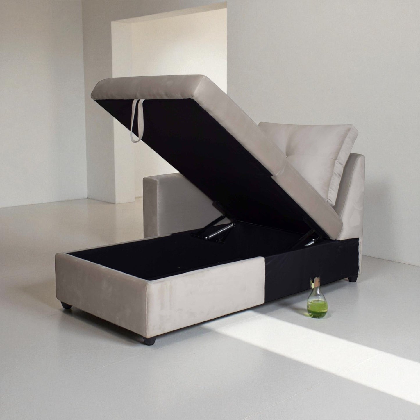 Eladio Fabric Sectional Sofa Cum Bed