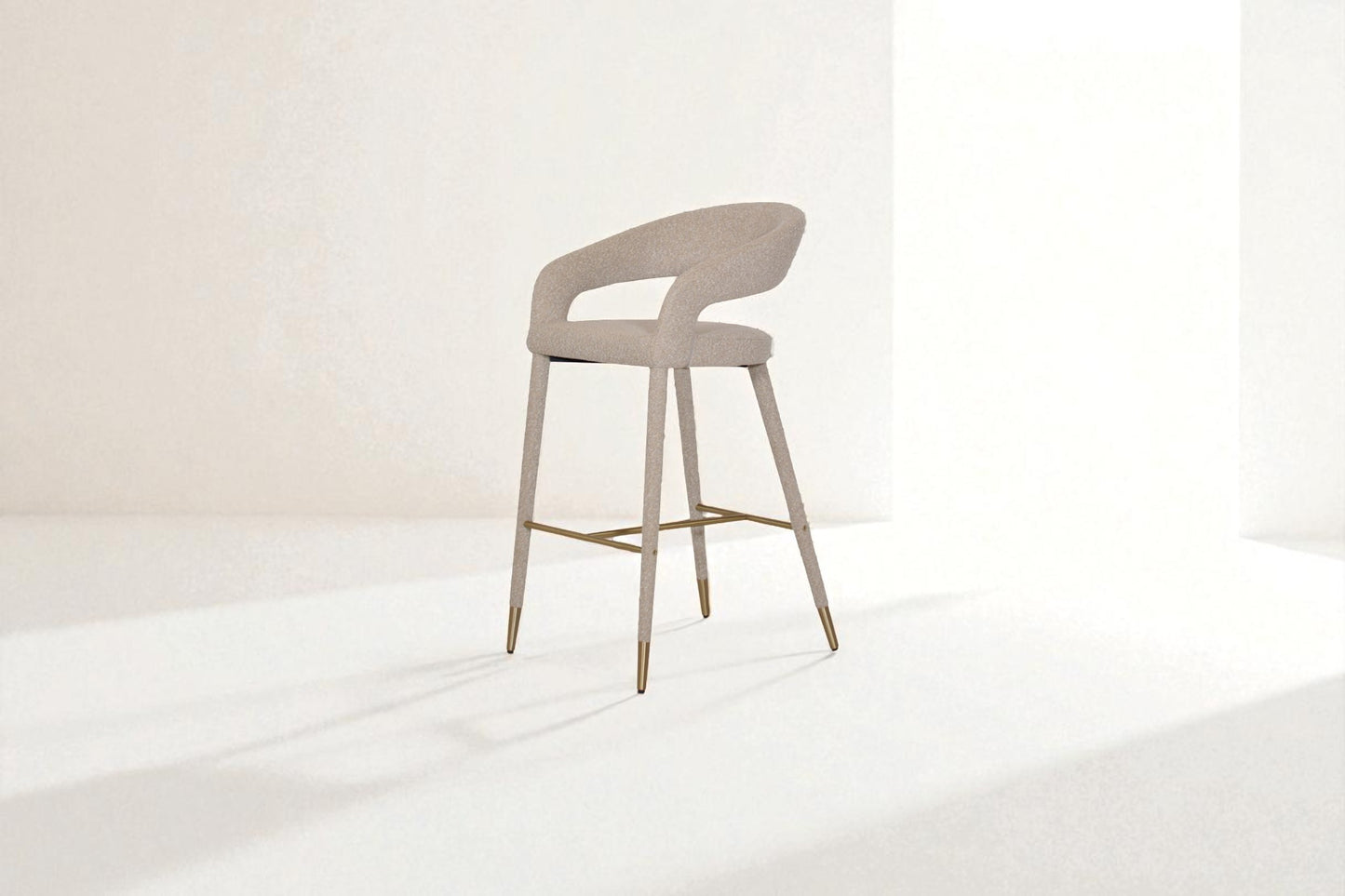 Aria Fabric Gold Bar Stool