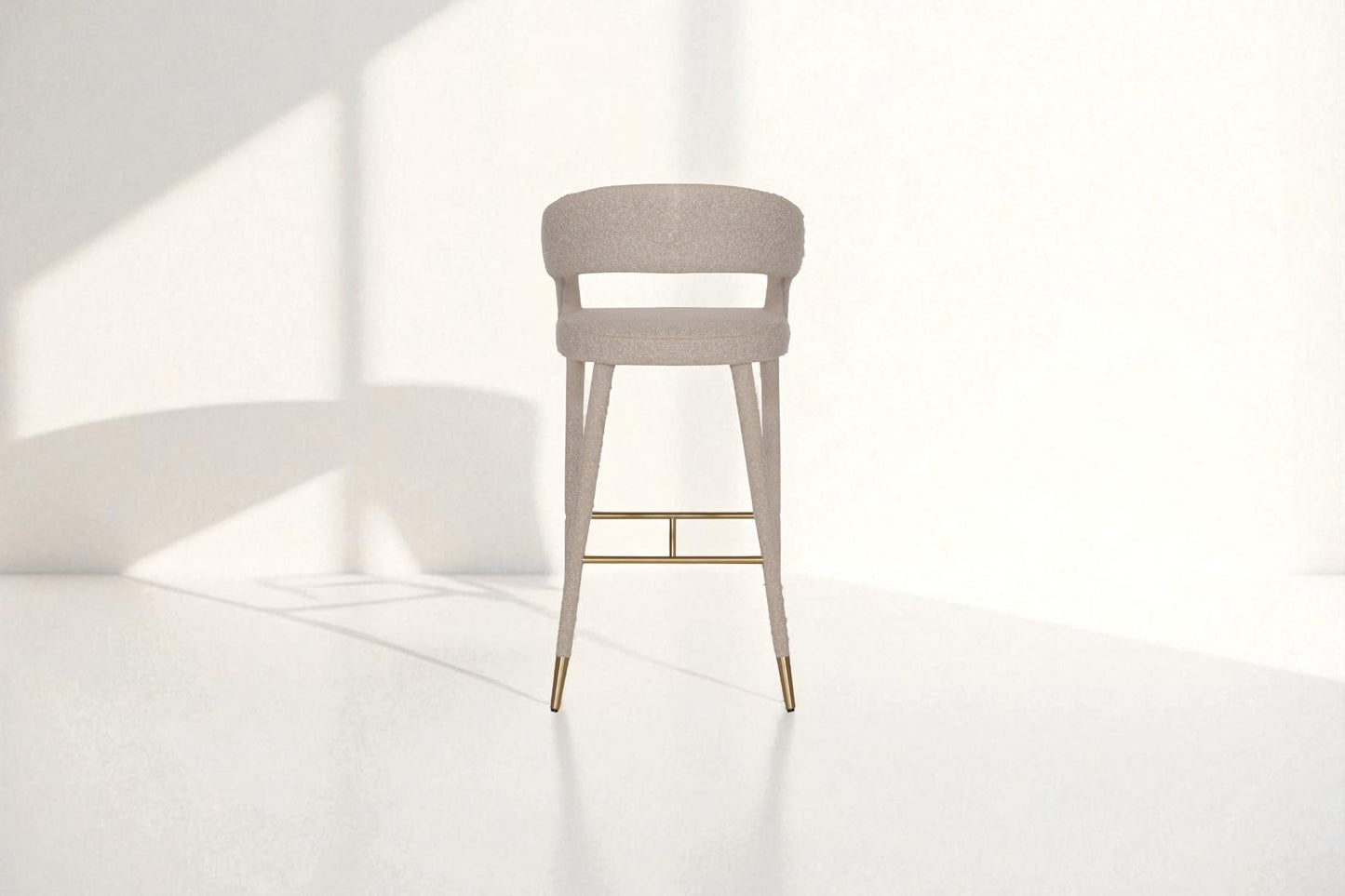 Aria Fabric Gold Bar Stool