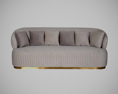 This 3 sofa set is an elegant statement piece with clean lines softened by subtle curves. Vertical channel quilting is an outstanding design detail on this sofa.