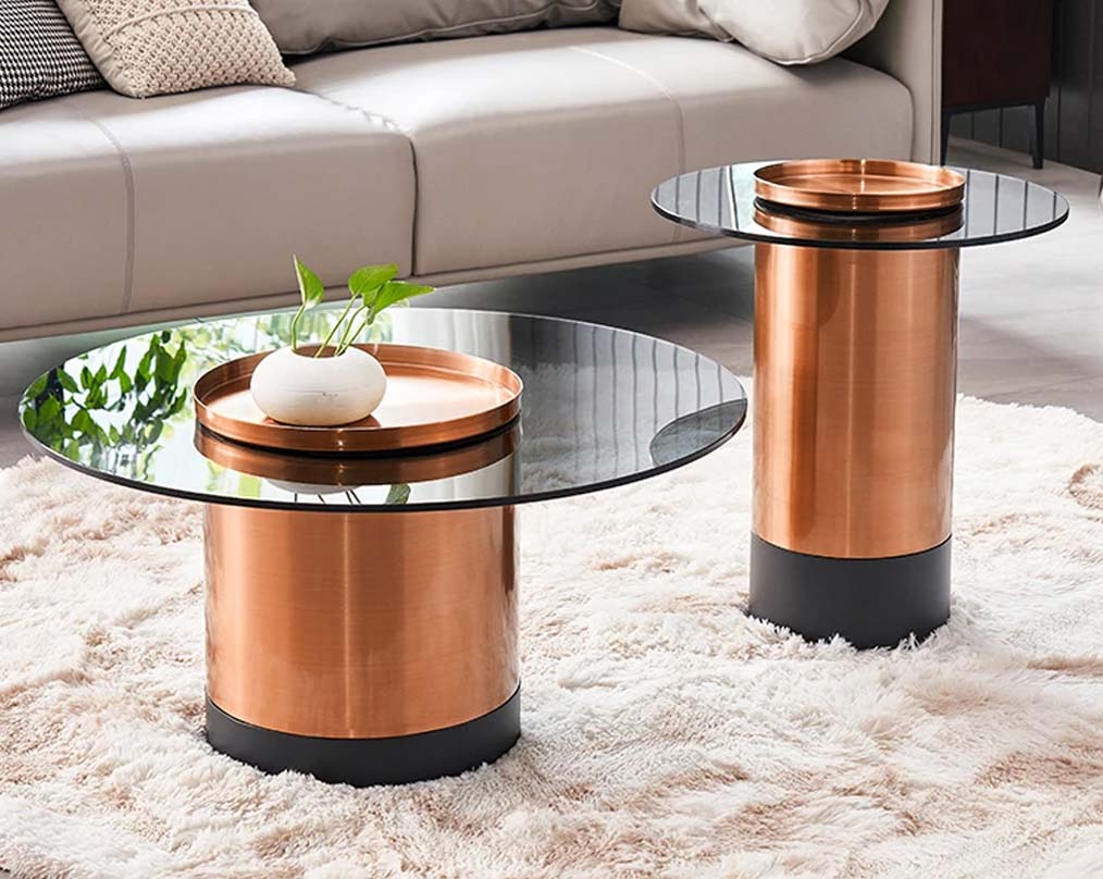 Madrid Rose Gold Coffee & End Table Set